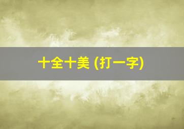 十全十美 (打一字)